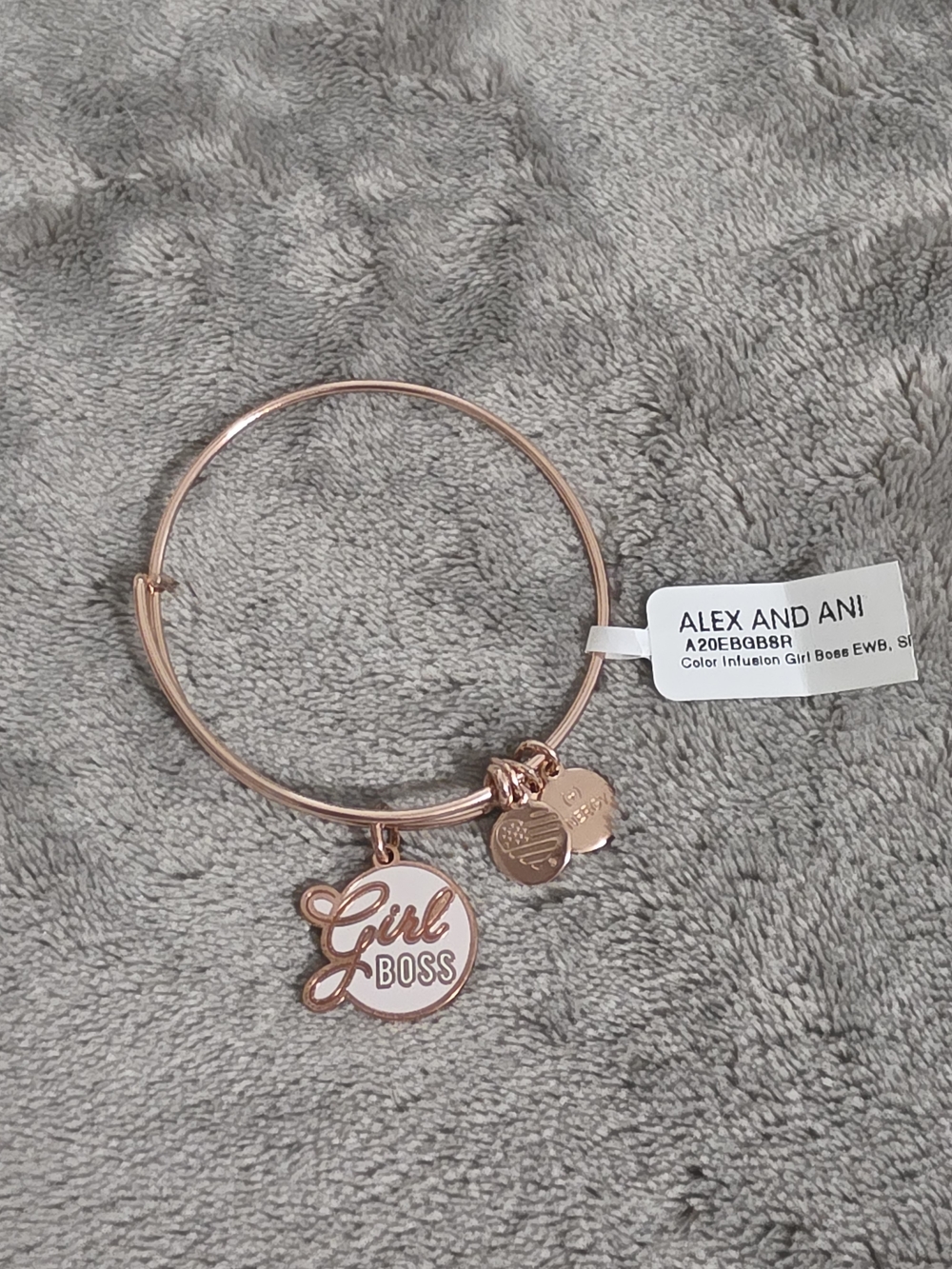 Alex and Ani Rose Gold Girl Boss Charm Bangle